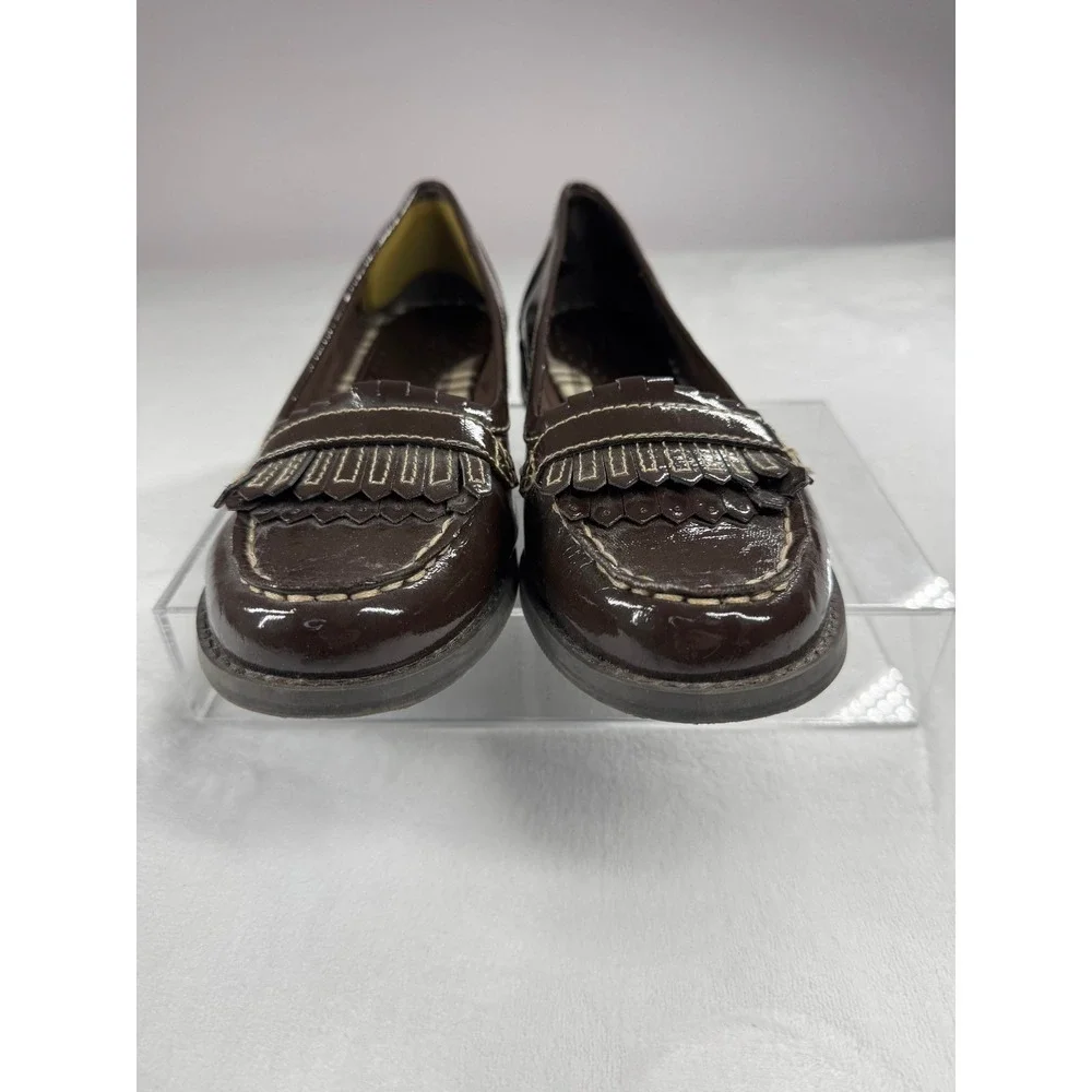 G.H. Bass & Co. Patent Leather Loafers Women's 8M Cocoa Brown‎ Slip-On Round Toe